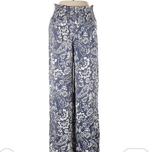 Maeve Blue and White Floral Wide Leg Pants